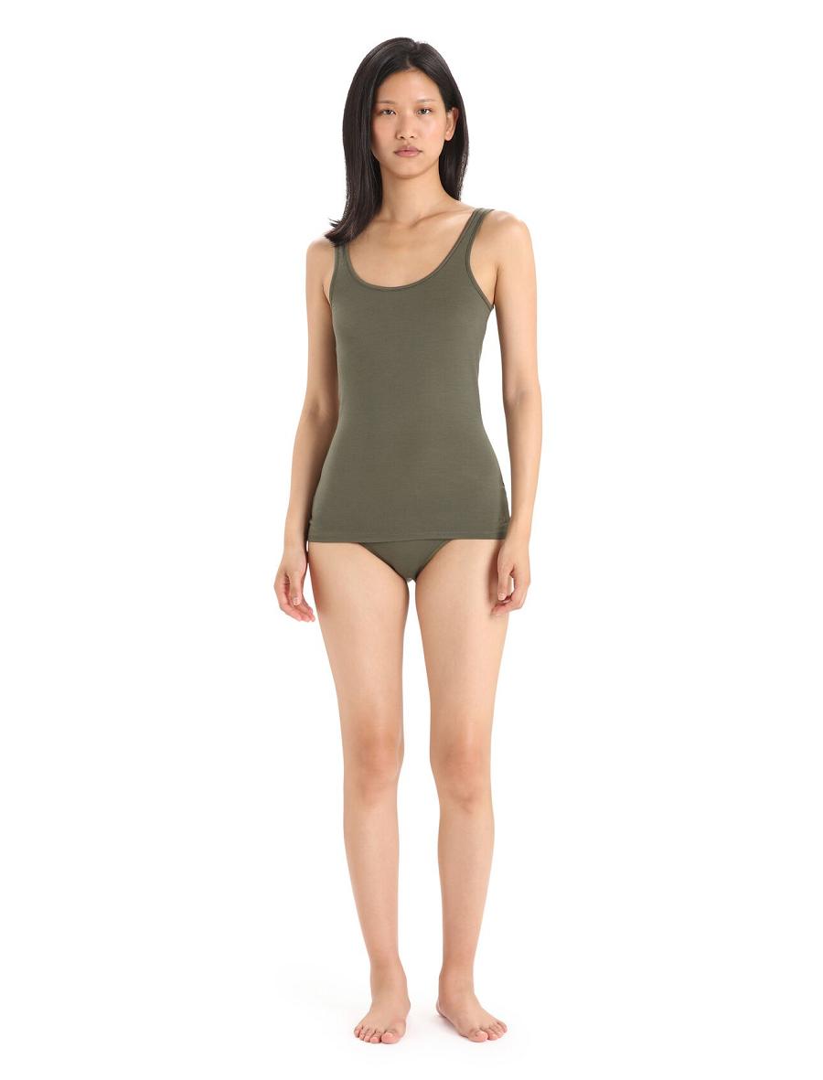 Sous Vêtement Icebreaker Merino Siren Tank Top Femme Vert Olive | FR 1713LISH